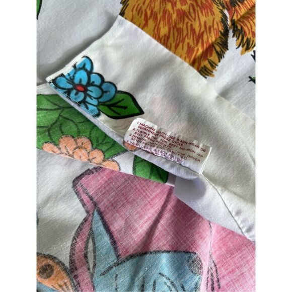 Vintage Mod MCM 1970s Cannon “Jungle Animals” Twin Flat Sheet - Picture 10 of 10
